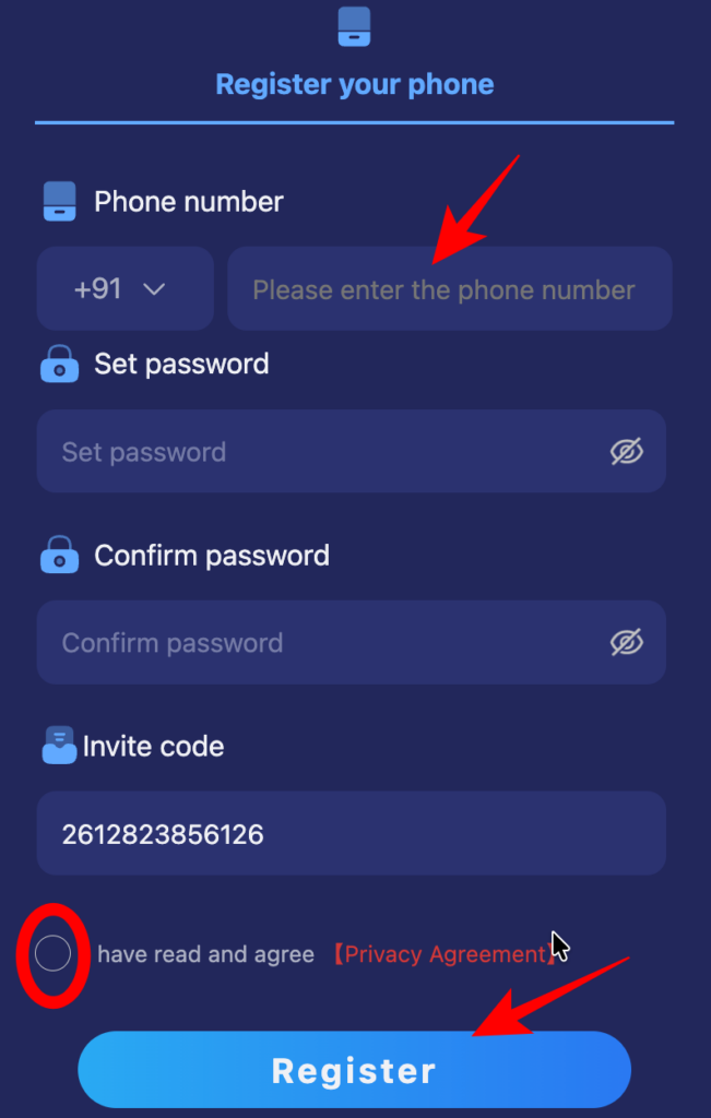 Tiranga game register